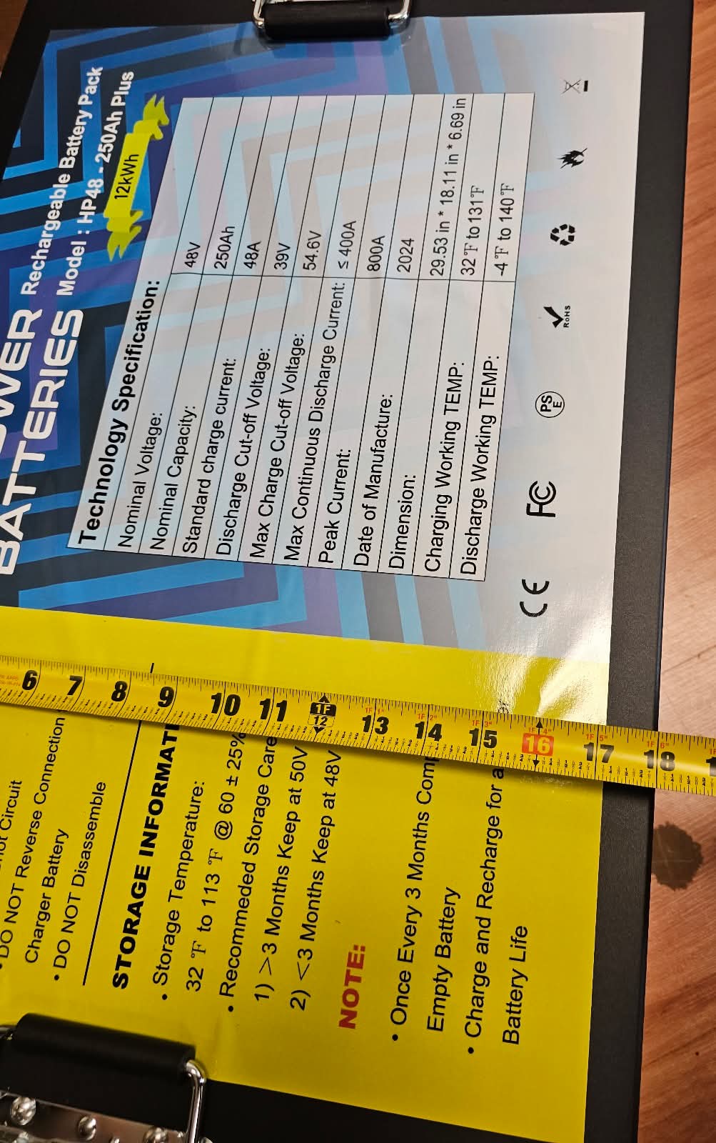 48v250ah Lithium Battery with charger